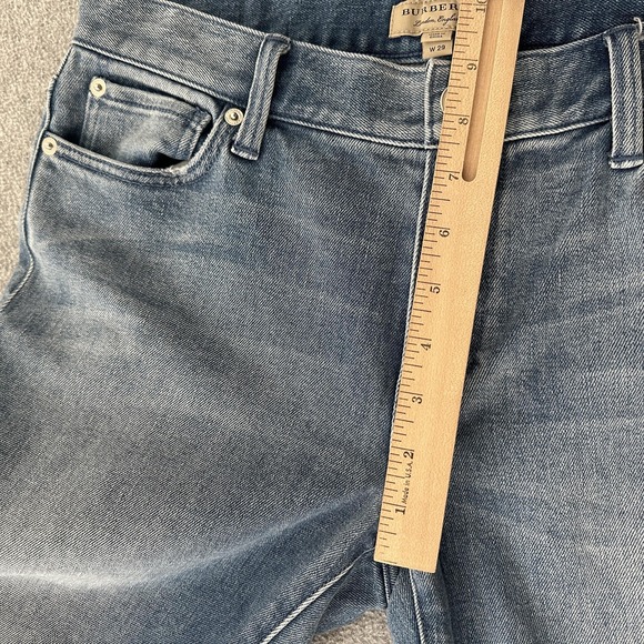 Burberry Jeans Womens 29 Mid Rise Slim Crop Blue Wash Frayed Hem Stretch Denim - Picture 8 of 9
